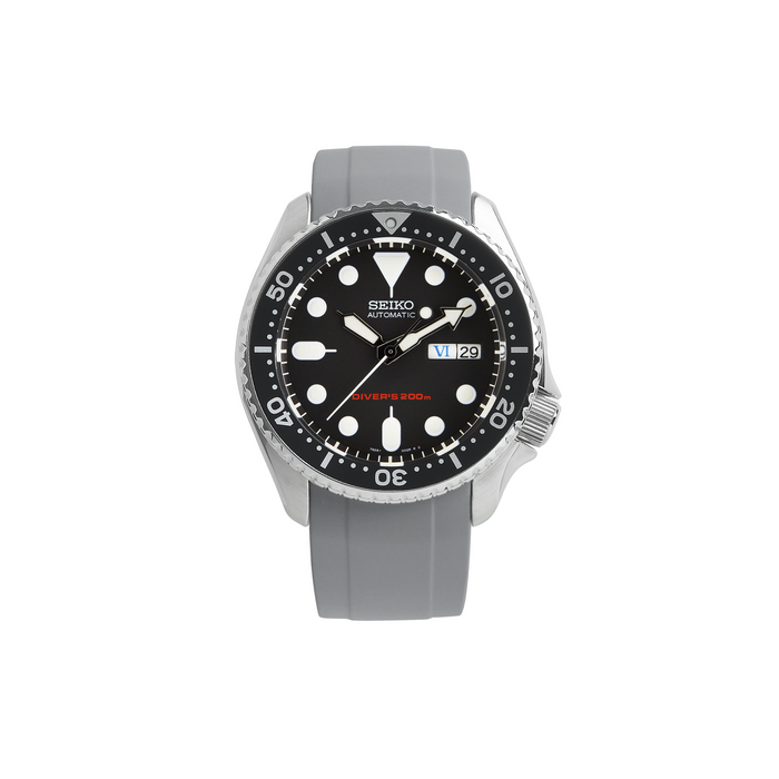NMK801 Curved End SKX/SRPD Rubber Strap: Grey