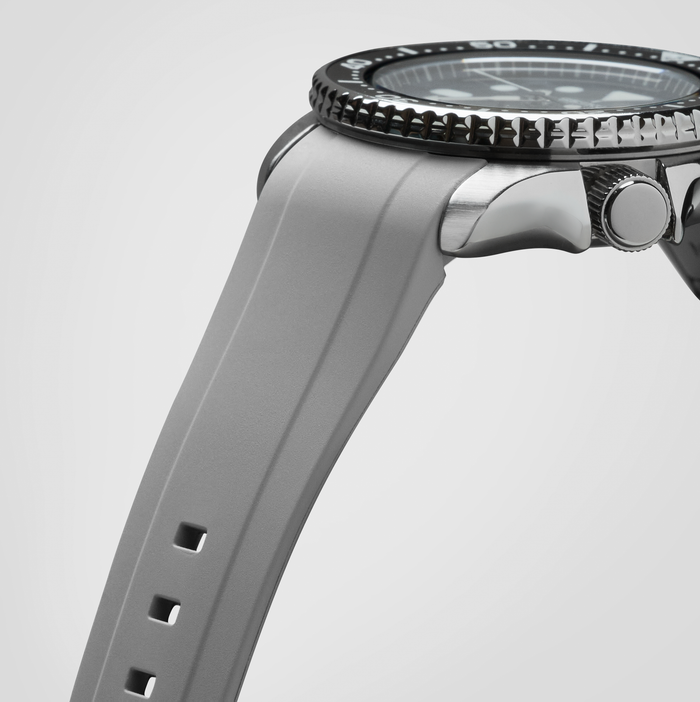 NMK801 Curved End SKX/SRPD Rubber Strap: Grey