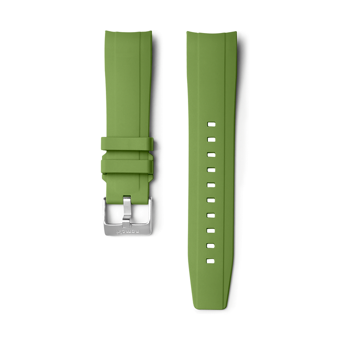 NMK801 Curved End SKX/SRPD Rubber Strap: Olive Green