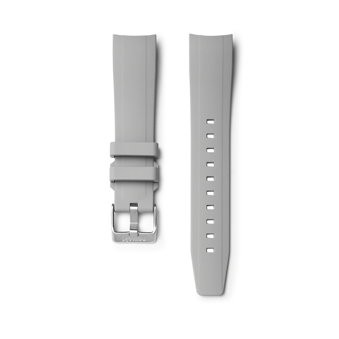 NMK802 Curved End SKX013 Rubber Strap: Grey