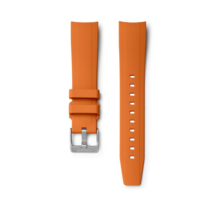 NMK802 Curved End SKX013 Rubber Strap: Orange