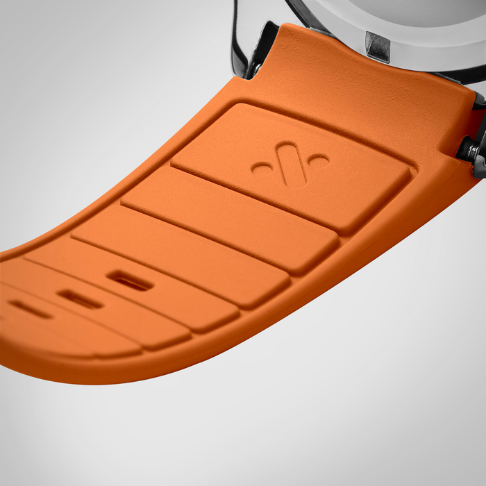 NMK802 Curved End SKX013 Rubber Strap: Orange