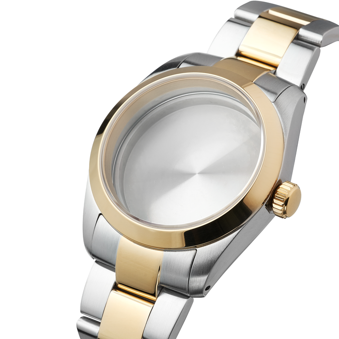 NMK936 36mm Explorer Case Bundle w Oyster Bracelet: Two-Tone Gold Finish