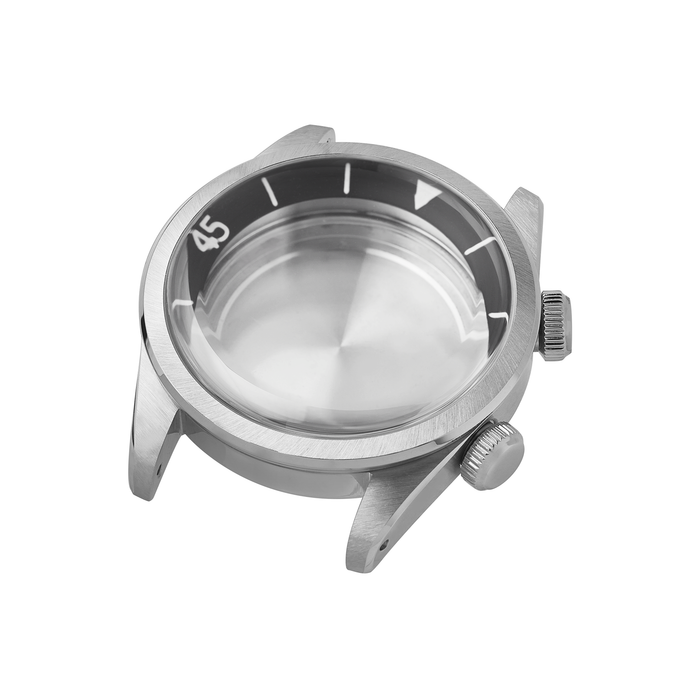 NMK946 Dual-Crown Dive Case: Steel Finish