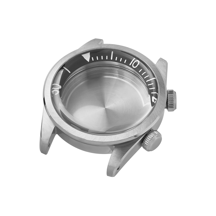 NMK946 Dual-Crown Dive Case: Steel Finish