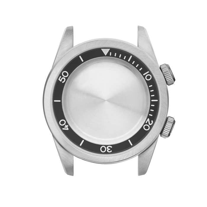 NMK946 Dual-Crown Dive Case: Steel Finish