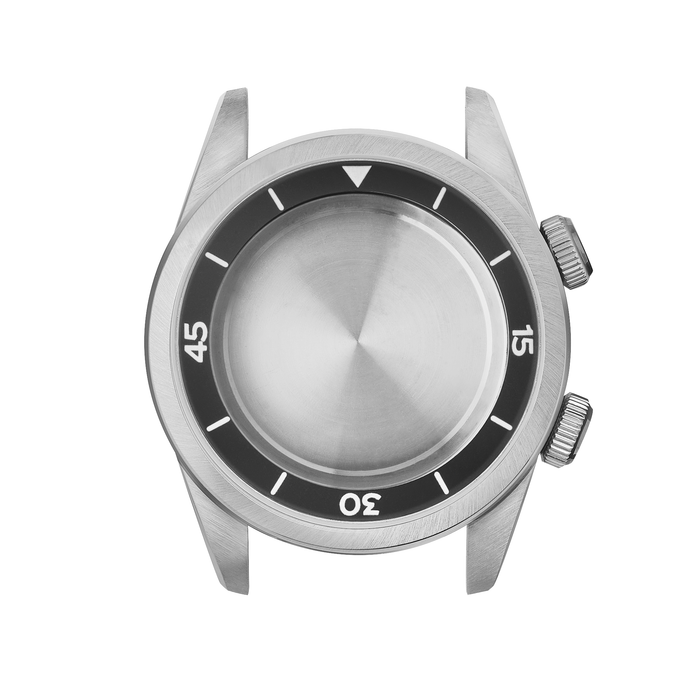 NMK946 Dual-Crown Dive Case: Steel Finish