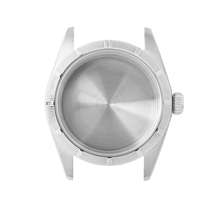 NMK952 36mm Engine Turned Bezel Dress Case Bundle: Steel Finish