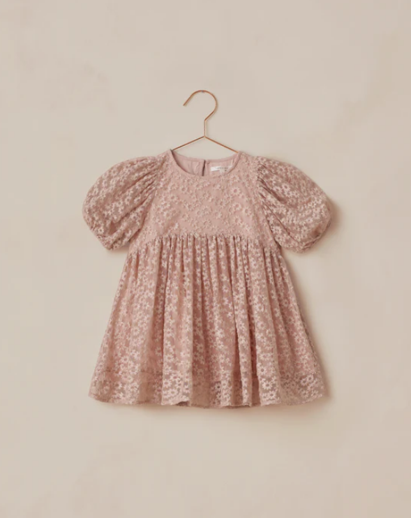Noralee Luna Dress Embroidered Daisy- Rose