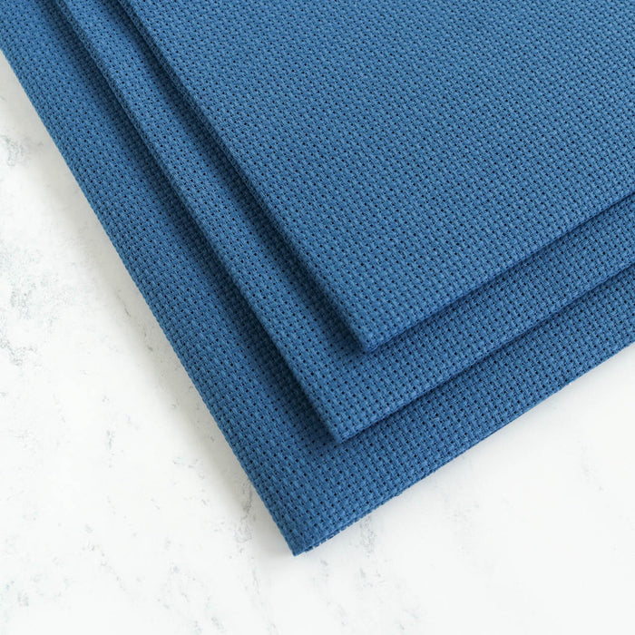Nordic Blue Aida Cross Stitch Fabric-Stitched Modern