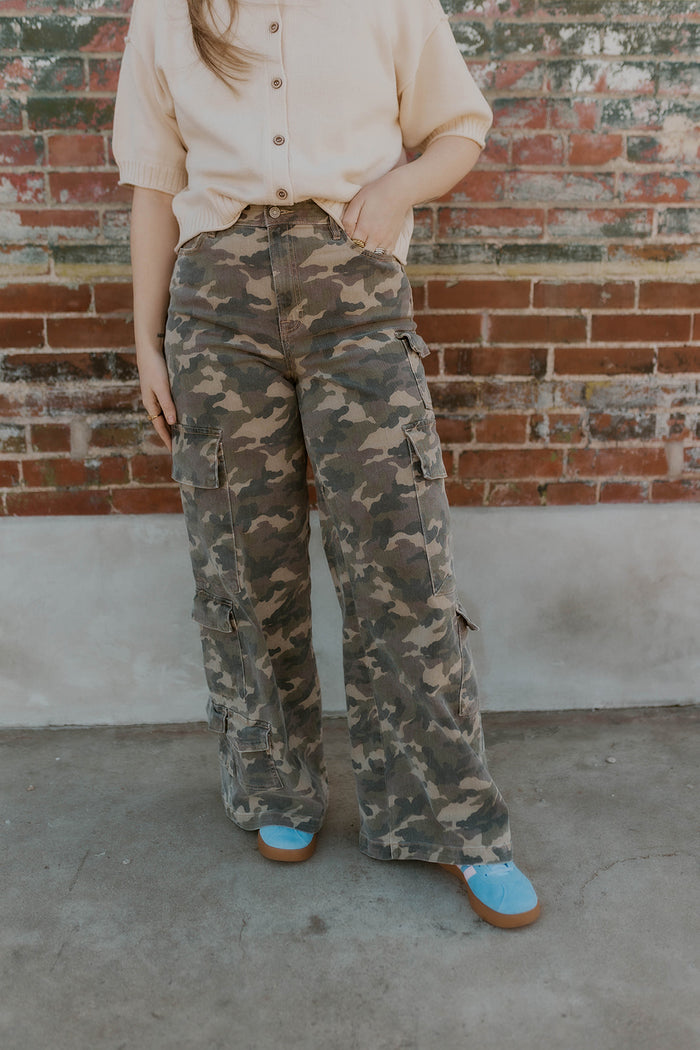 Nori Camo Cargo Jeans- Hidden