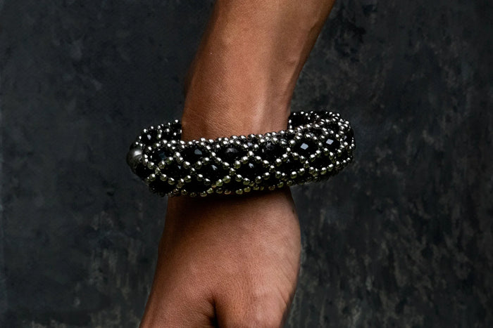 Nyx Cross-Beaded Cuff - 2 Color Variants
