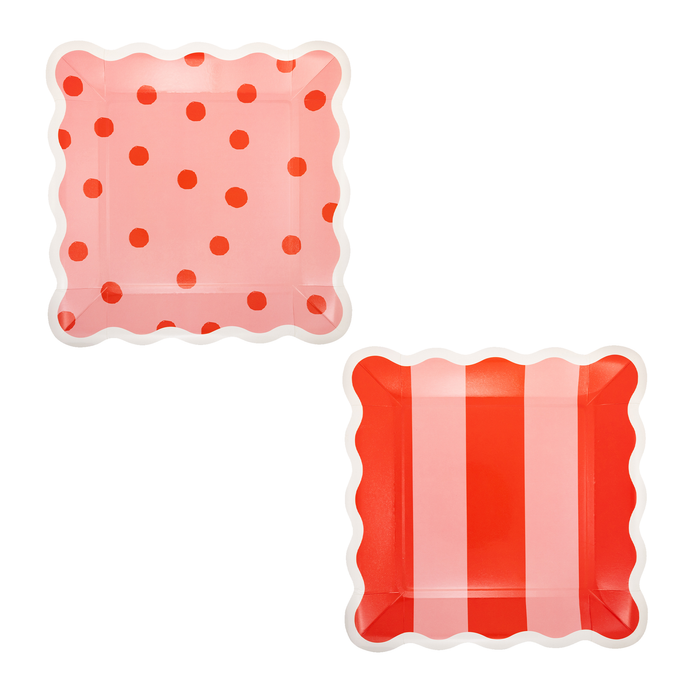 Occasions Beary Loved Stripe and Polka Plate Set
