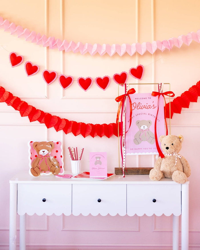 Occasions Beary Loved Stripe and Polka Plate Set
