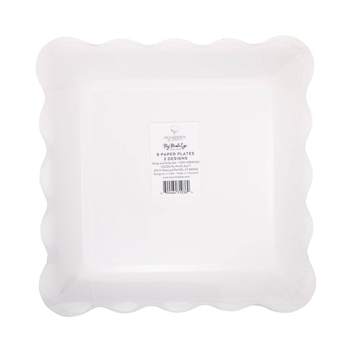 Occasions Beary Loved Stripe and Polka Plate Set