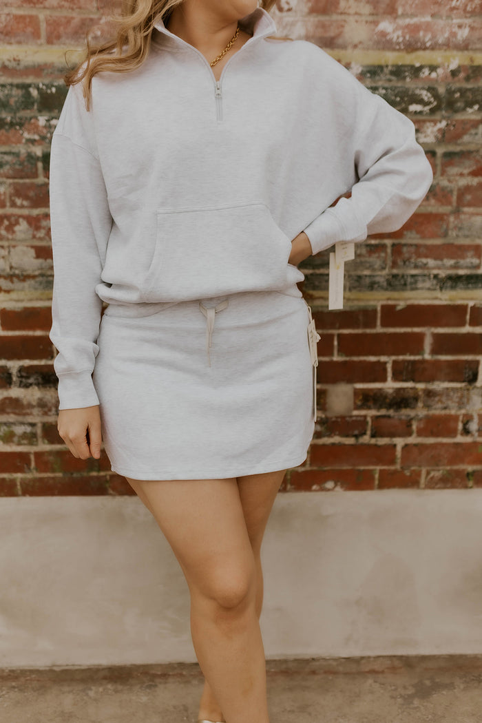 Off Duty Cloud Skort- Heather Grey