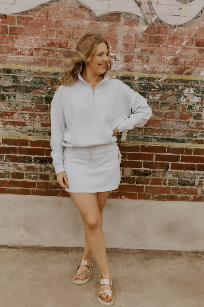 Off Duty Cloud Skort- Heather Grey