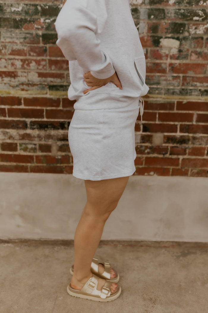 Off Duty Cloud Skort- Heather Grey