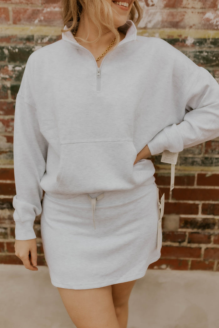 Off Duty Cloud Skort- Heather Grey