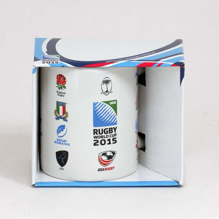 Official IRB Rugby World Cup 2015 Competing Countries Logo Mug Brand New Boxed