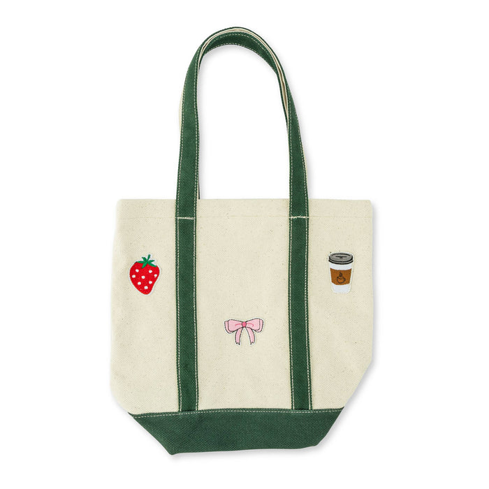 Ojai Patch Tote - Green Strawberry