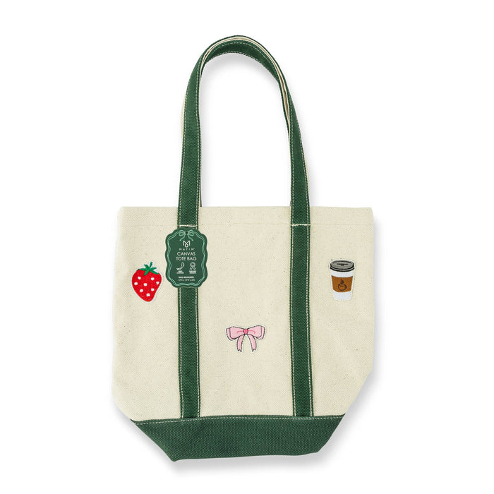 Ojai Patch Tote - Green Strawberry