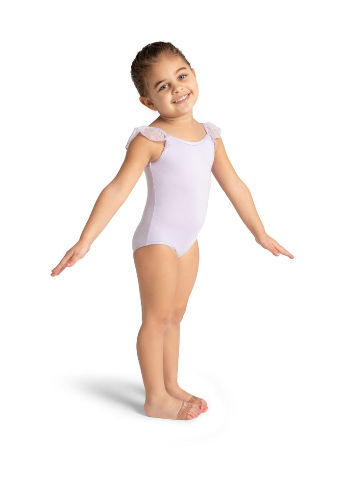 Capezio 12008C youth flutter sleeve leotard in lavender light purple
