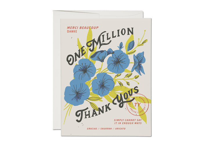 One Million thank you greeting card: Singles