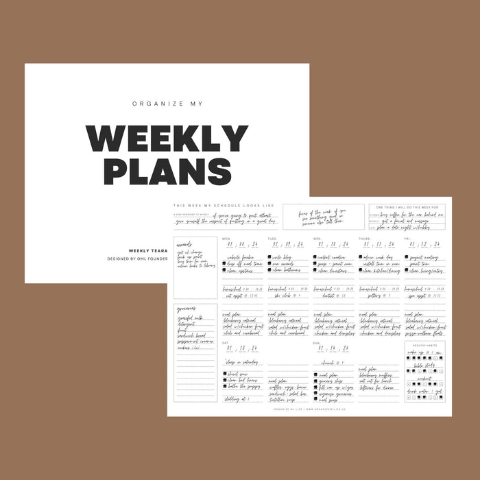 Organize My Weekly Plans Notepad