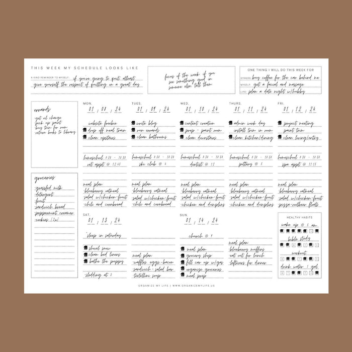 Organize My Weekly Plans Notepad