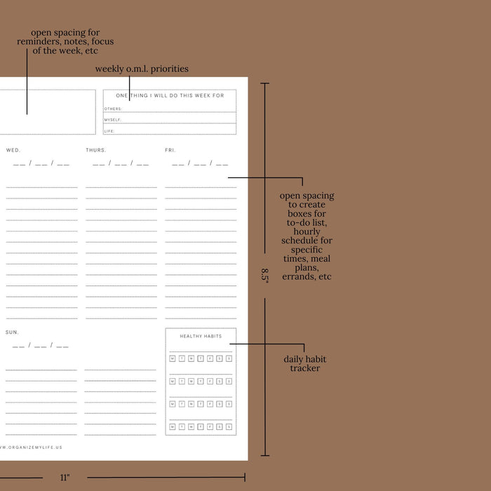 Organize My Weekly Plans Notepad