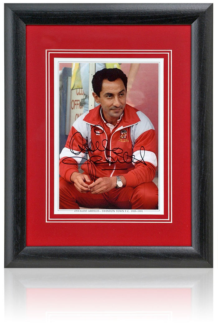 Ossie Ardiles Swindon Town Legend Hand Signed Photograph 15x19" Framed
