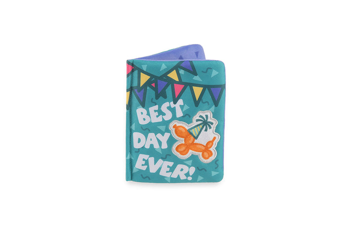Play’s Party Animal Barkday Wishes birthday card dog toy with 'Best Day Ever!' text on a white background