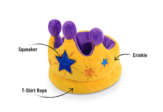 P.L.A.Y. Party Time Canine Crown Toy features shown