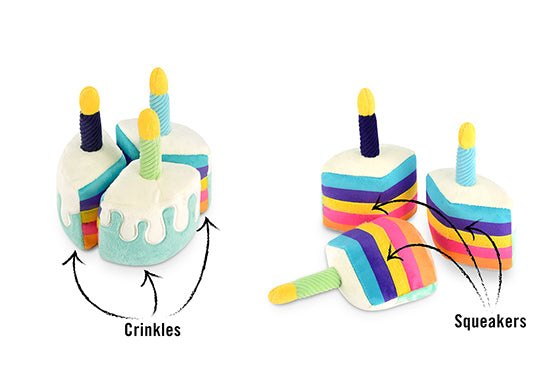 P.L.A.Y. Party Time Bone-appetite Cake Toy features shown