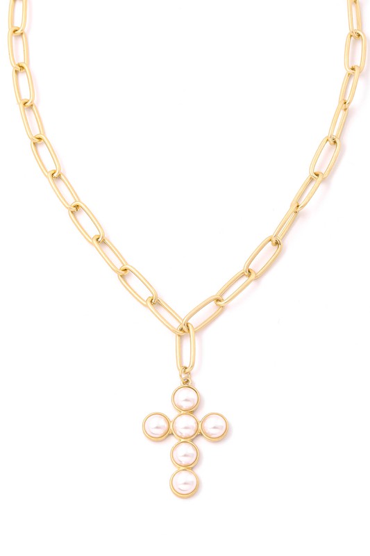 Pearl Cross Necklace