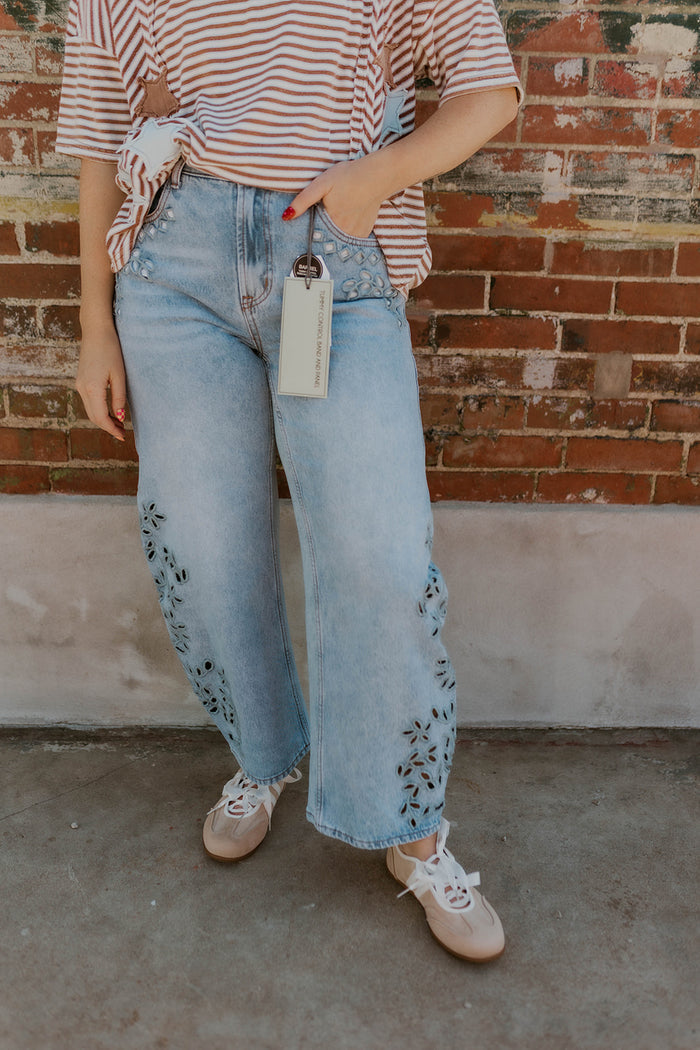 Petal Lane Eyelet Jeans