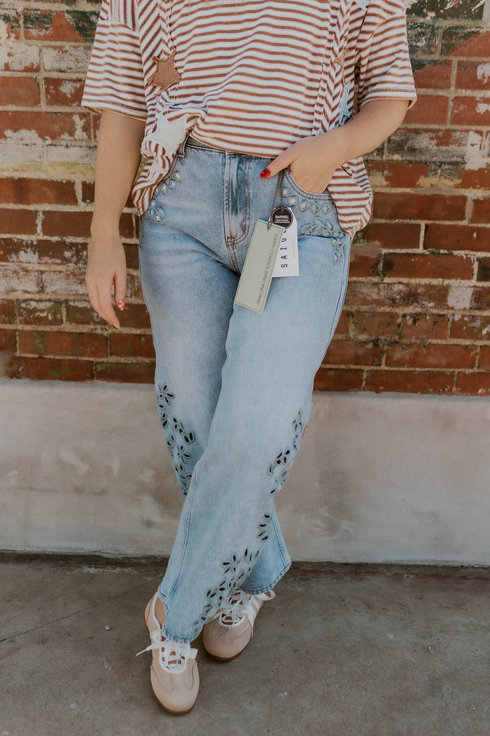 Petal Lane Eyelet Jeans