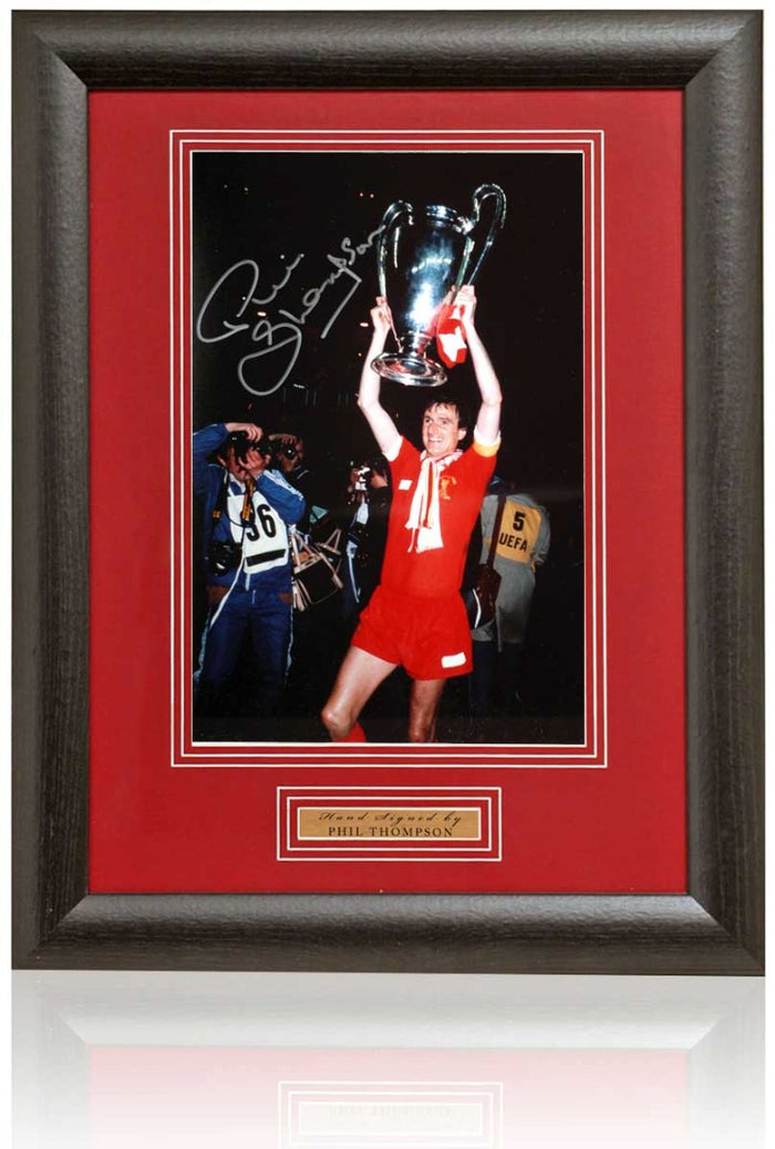 Phil Thompson Liverpool Hand Signed 1981 European Cup Photograph 15x19" Framed