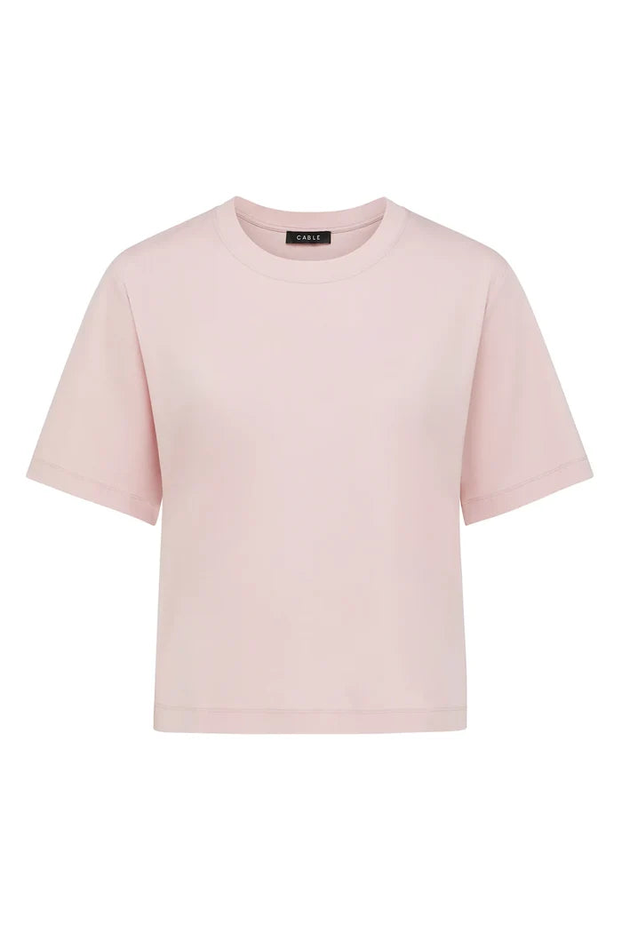 PIMA BOXY TEE in Pale Pink by Cable Melbourne