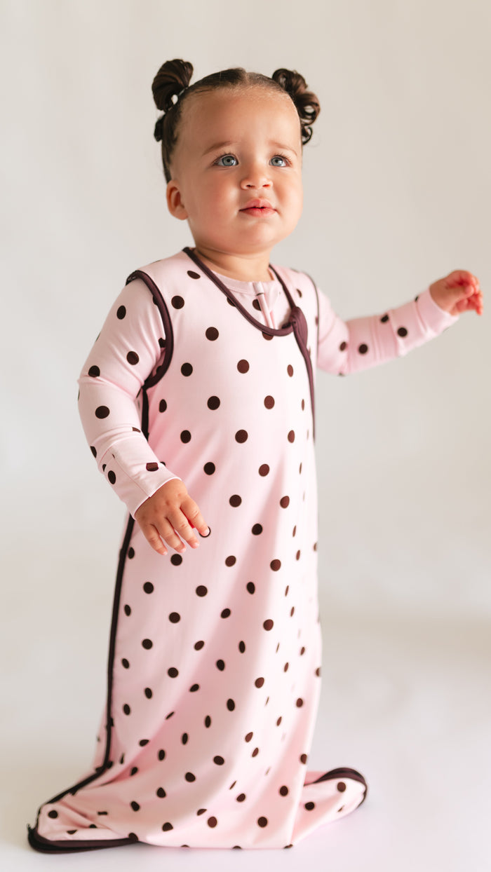 Pink & Brown Polka Dots Sleep Sack 0.5