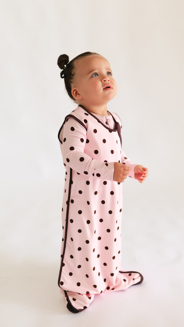 Pink & Brown Polka Dots Sleep Sack 0.5