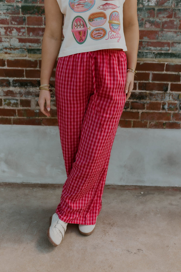 Pink Party Gingham Pants