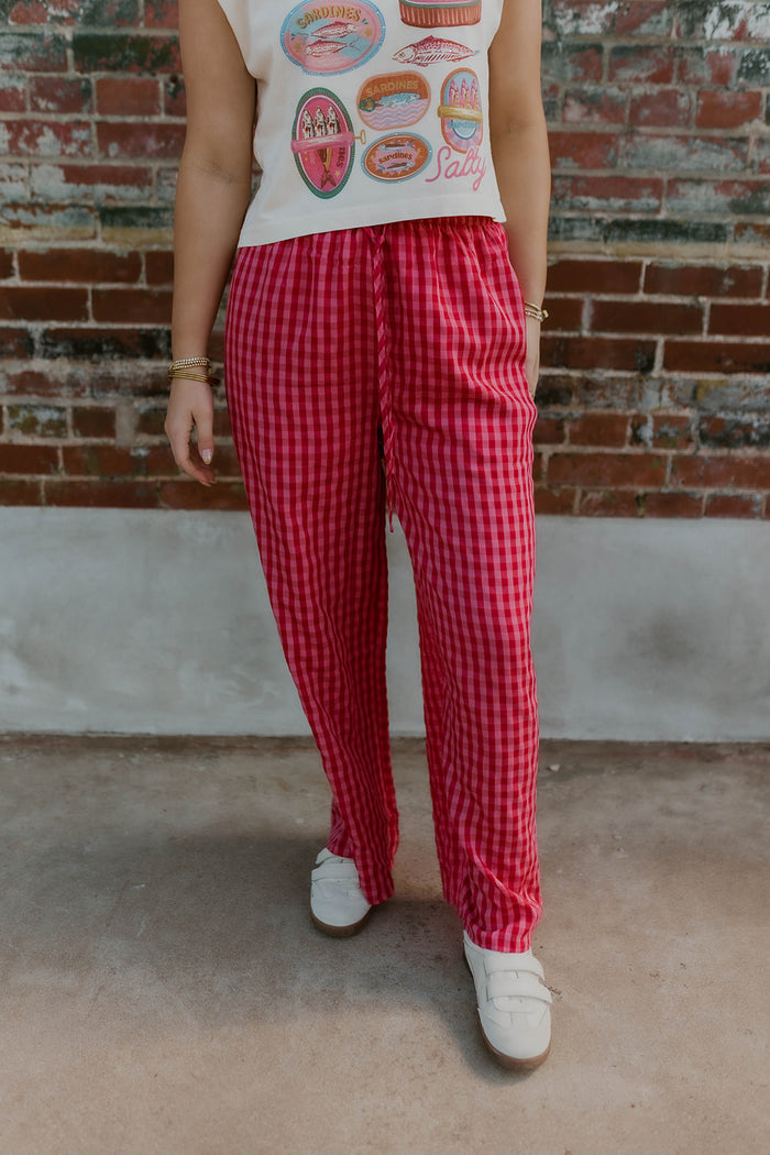 Pink Party Gingham Pants