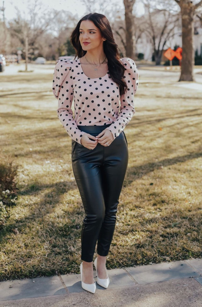 Pink Polka Dot Blouse