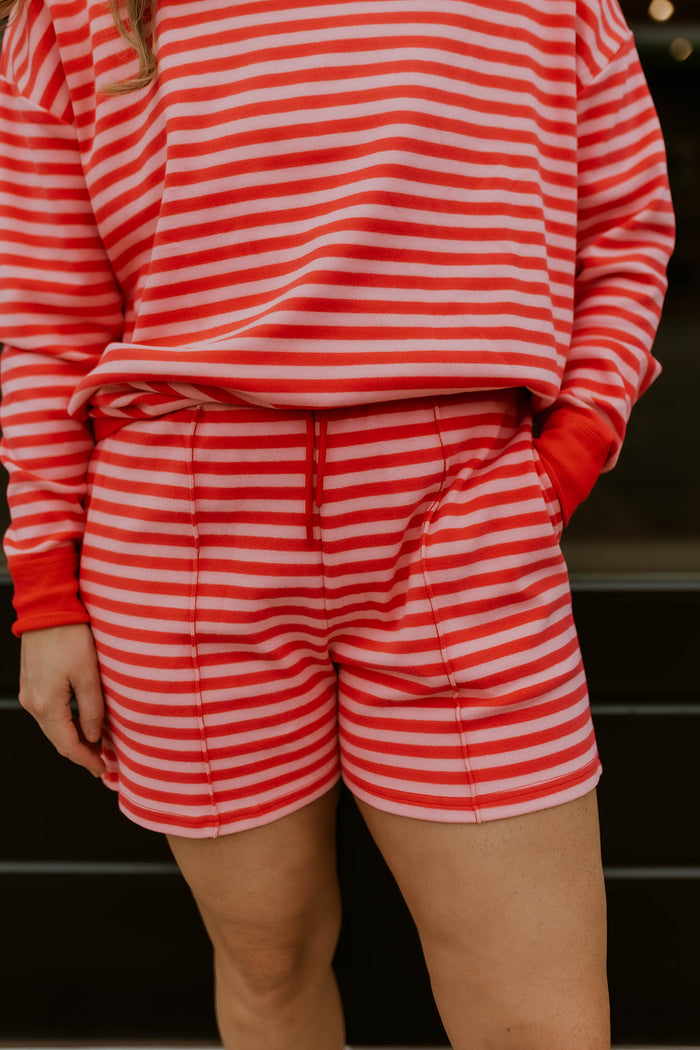 Pink Tides Striped Shorts