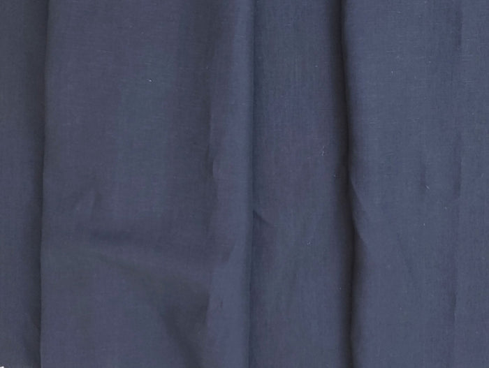 Plain Weave Linen Tencel Navy Fabric - Light to Medium Weight 4481 - The Linen Lab - Navy