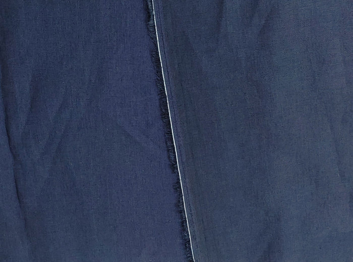 Plain Weave Linen Tencel Navy Fabric - Light to Medium Weight 4481 - The Linen Lab - Navy