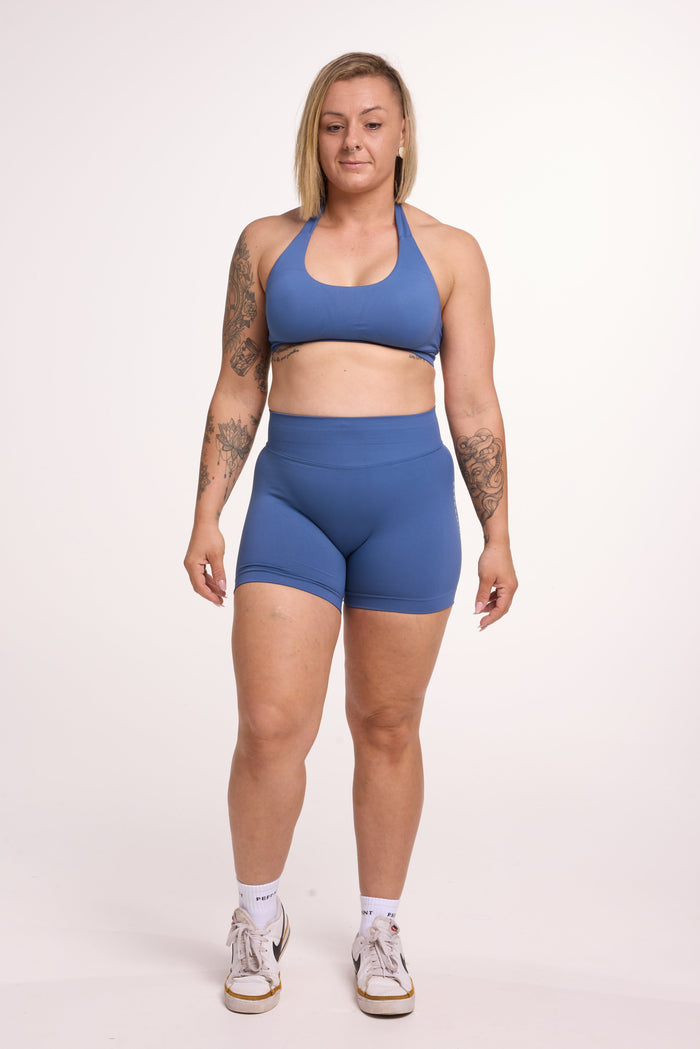 Plump It Up Seamless Halter Bra - Grey Blue