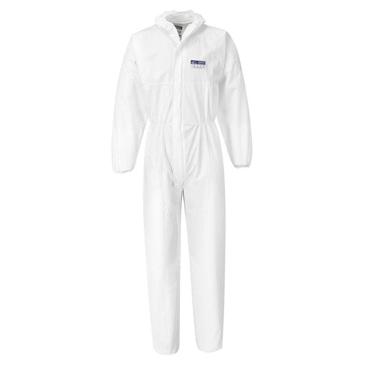 PortWest BizTex Microporous Coverall Type 5/6 - Box of 50- WHITE (ST40)